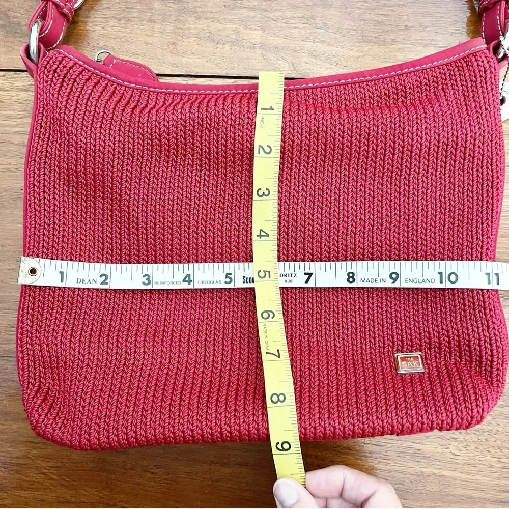SAK Original Crochet Handbag Shoulder Bag Red